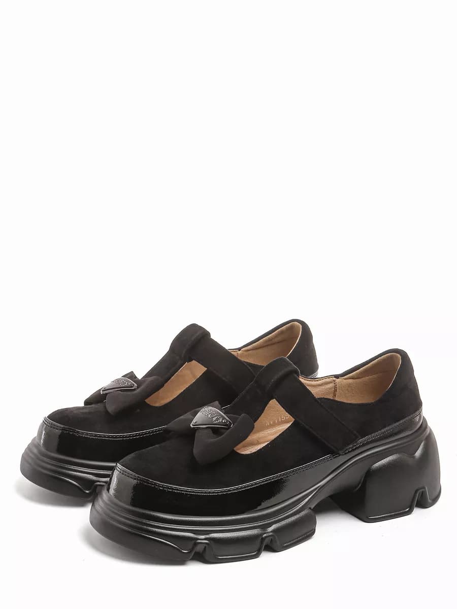 Лоферы детские школьные замшевые - фото 1