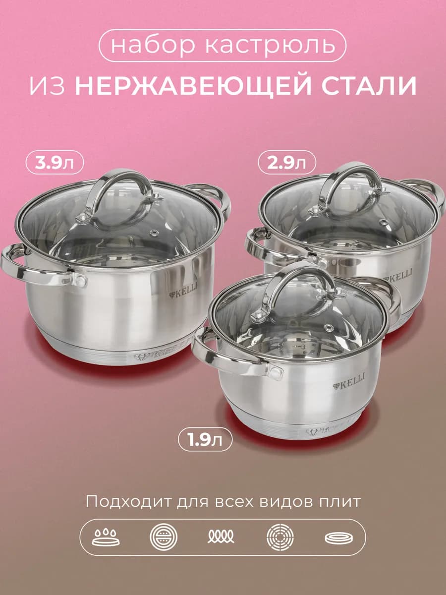 Набор кастрюль с крышками