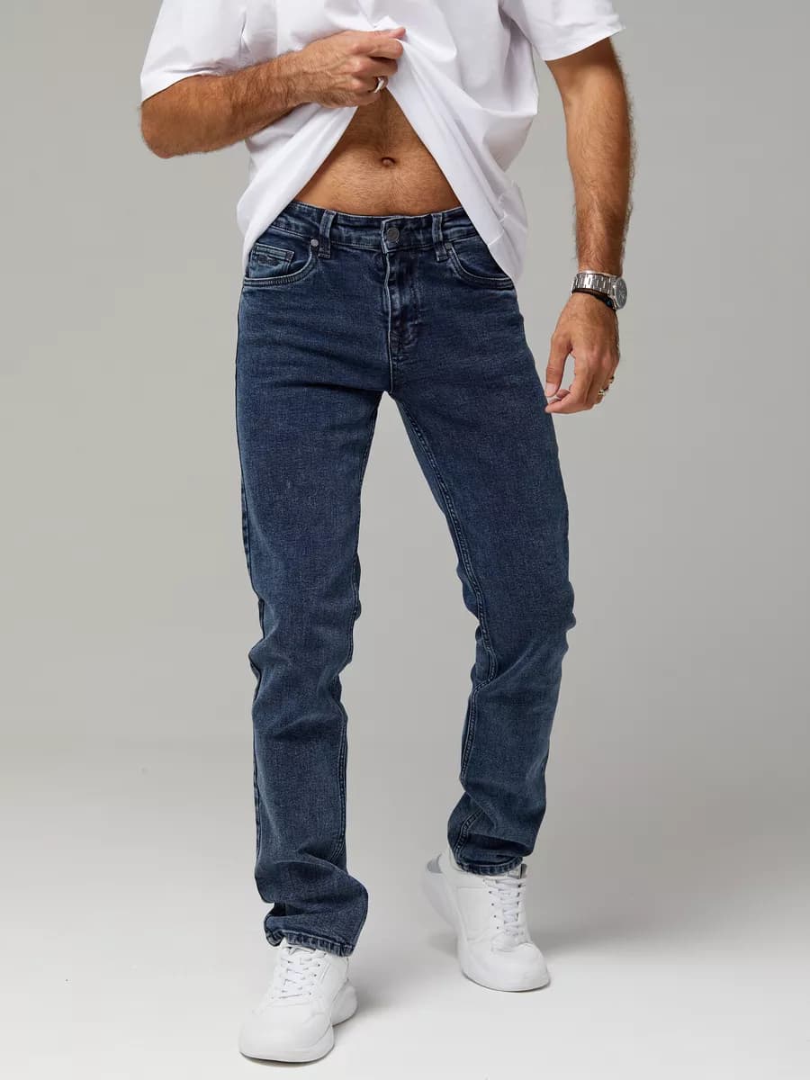 Мужские классические джинсы прямые хлопковые Турция