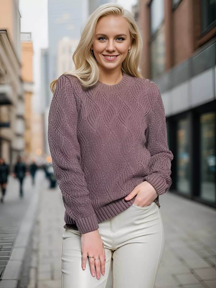 Джемпер вязаный больших размеров зима - фото 1