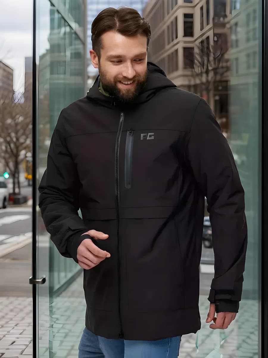 Куртка демисезонная удлиненная с капюшоном