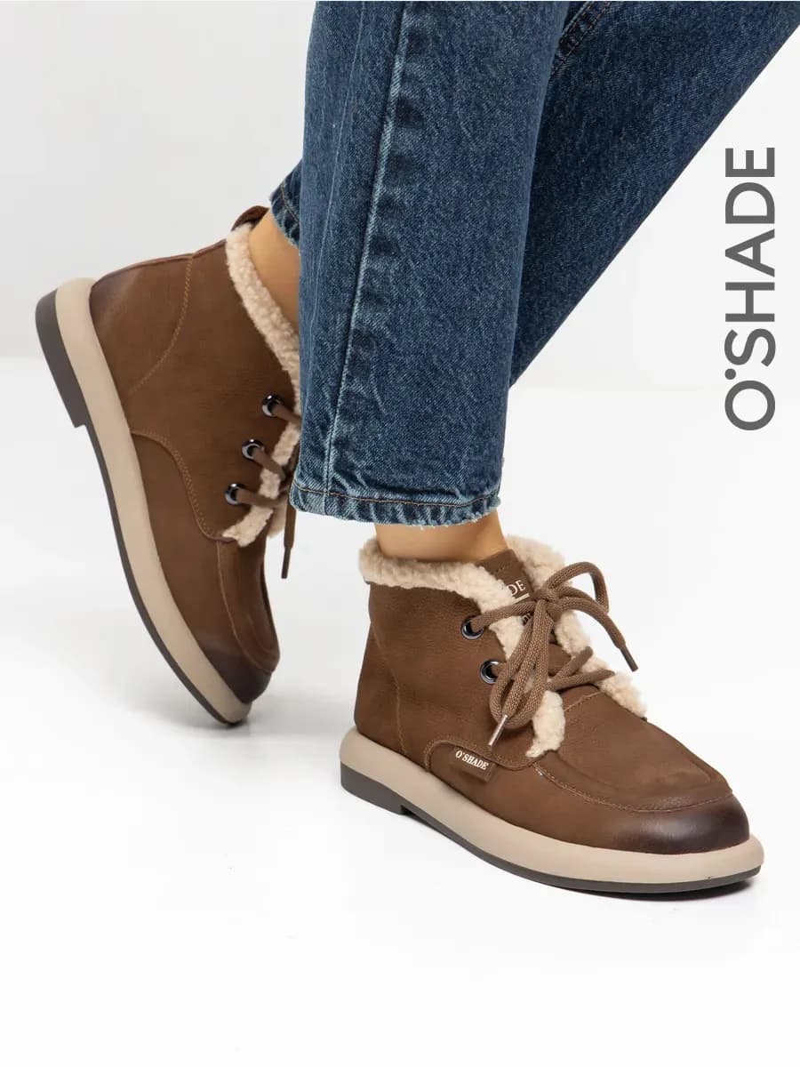 Ботинки зимние женские коричневые