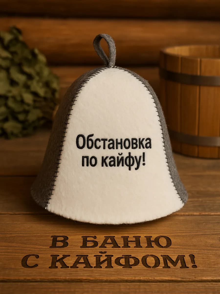 Шапка для Бани и Сауны Обстановка по кайфу