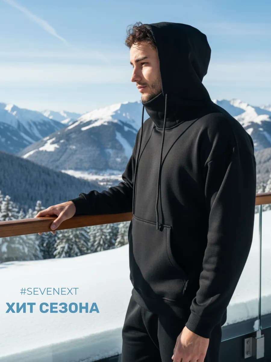 Худи утепленное с капюшоном и начесом