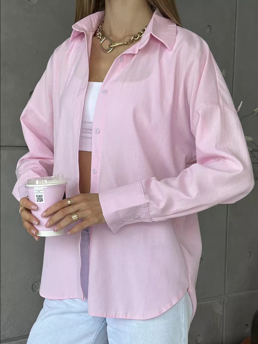 Хлопковая рубашка оверсайз