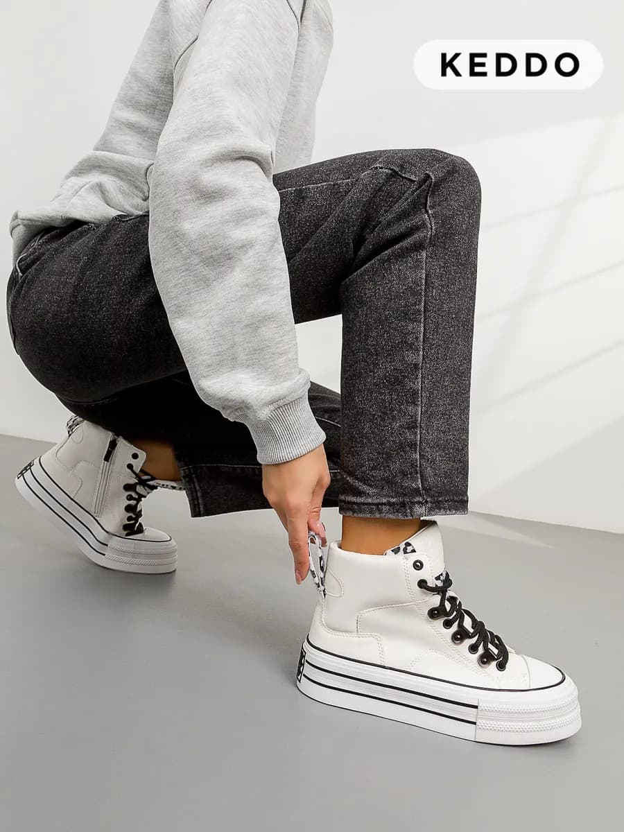 Кеды демисезонные на высокой платформе