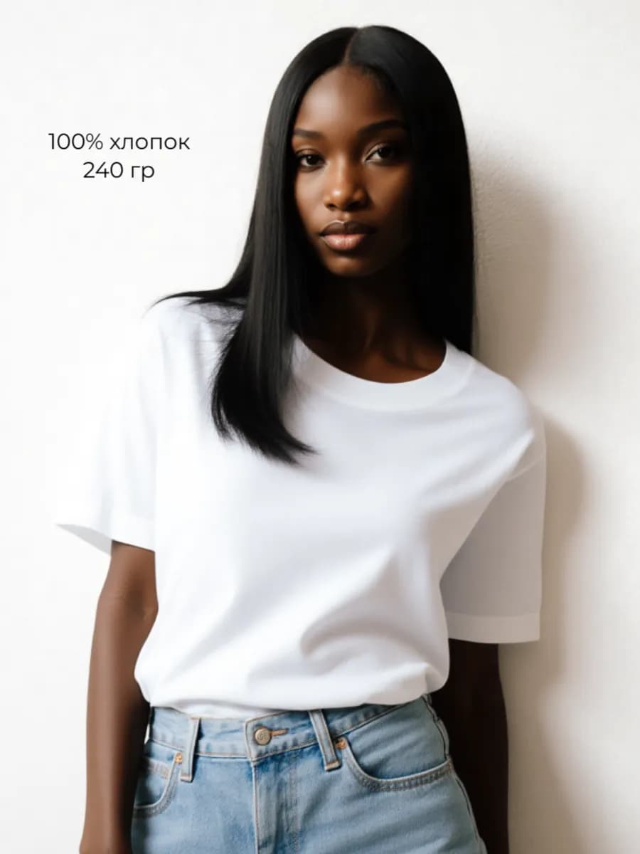 Футболка базовая однотонная хлопок