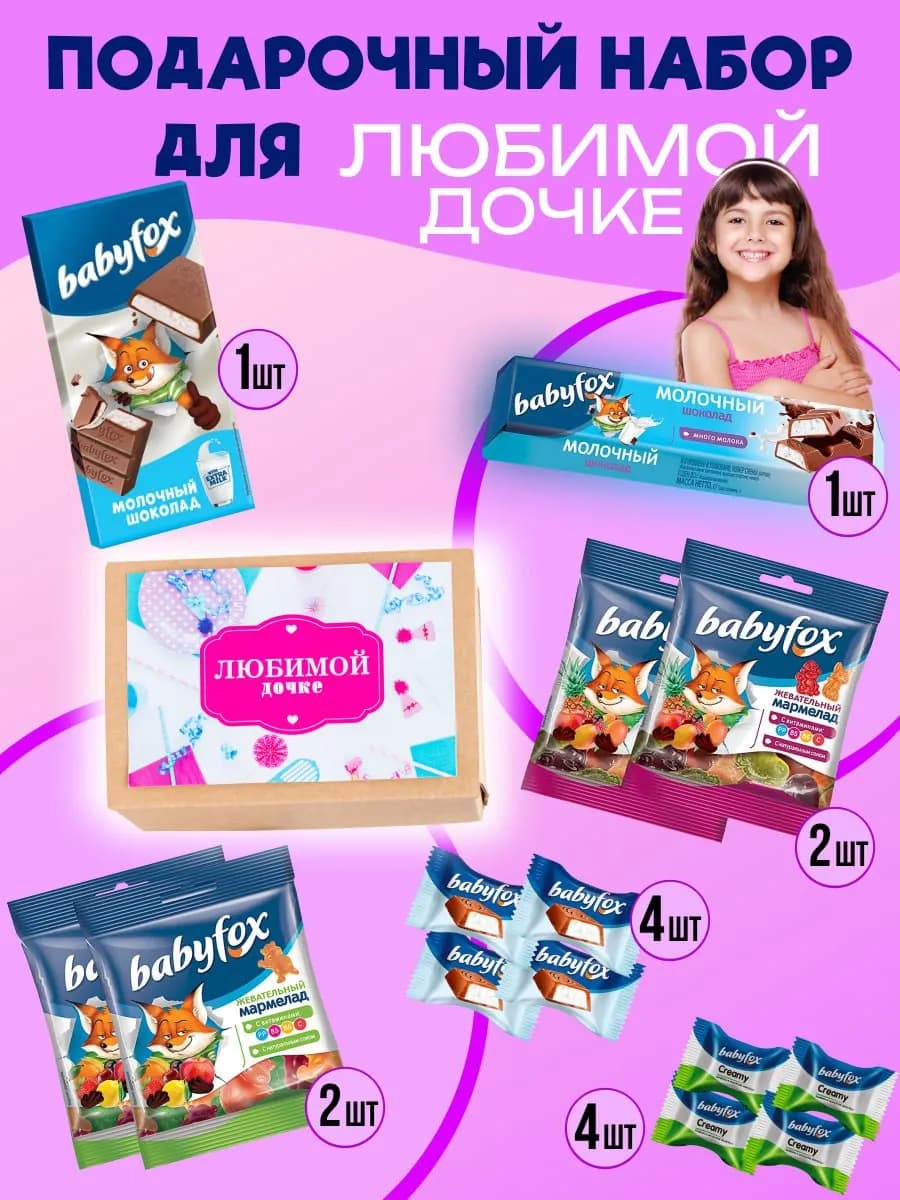 Любимому дочке вкусный подарок набор конфет