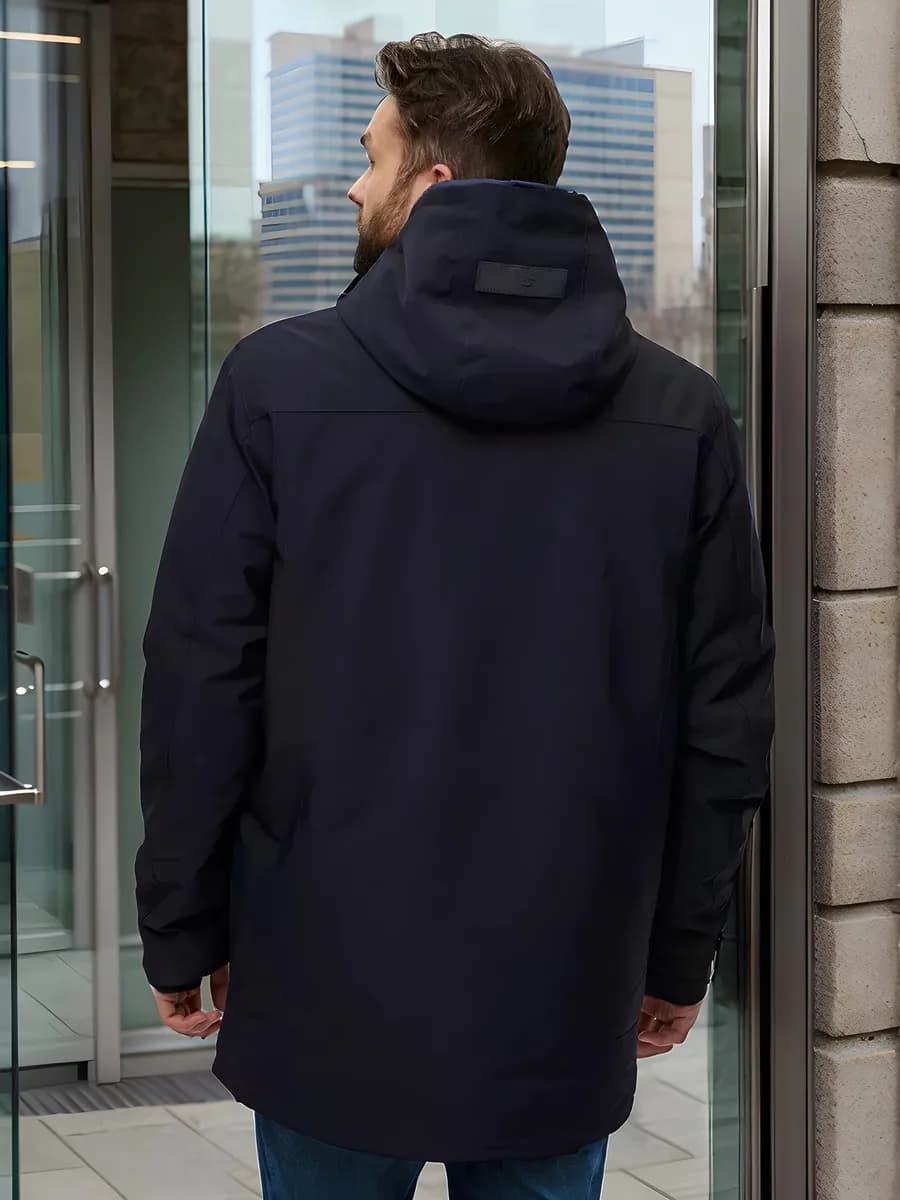 Куртка демисезонная удлиненная с капюшоном