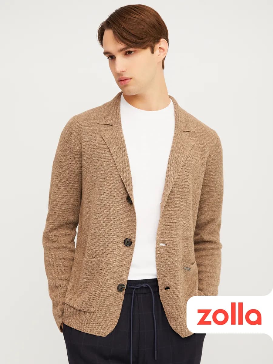 Кофта кардиган мужская вязаная на пуговицах