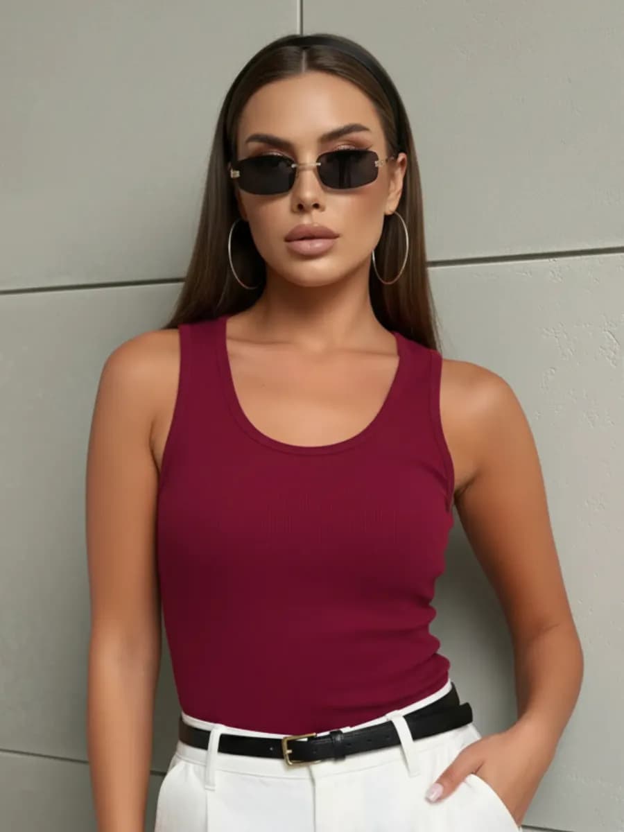 Майка базовая спортивная для фитнеса под пиджак в рубчик