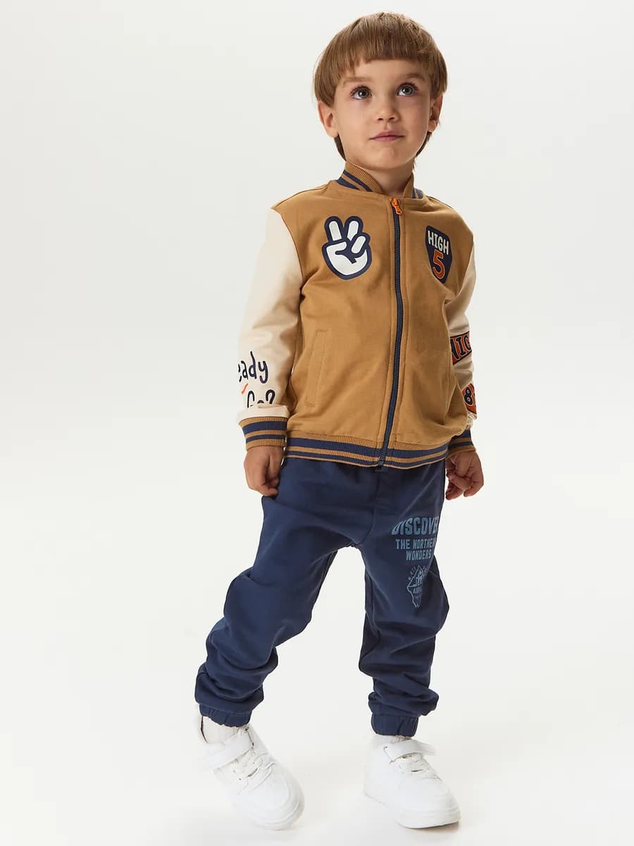 Брюки джоггеры трикотажные на резинке с начесом