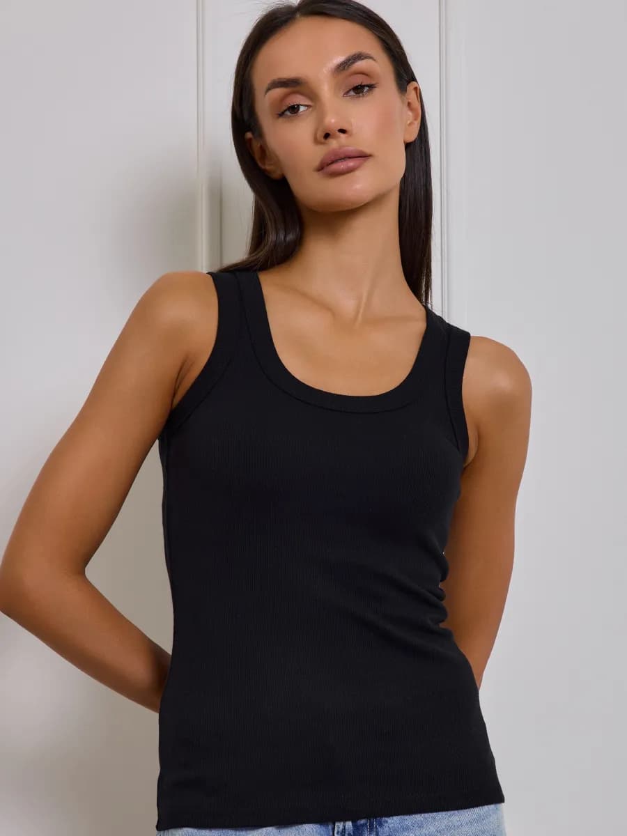 майка базовая в рубчик - фото 1