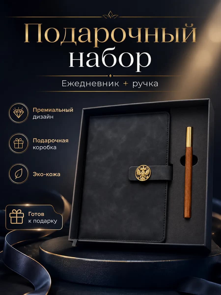 Подарочный набор Герб ежедневник недатированный А5