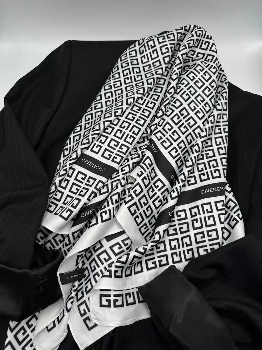 Платок шелковый на голову и шею теплый косынка лето осень