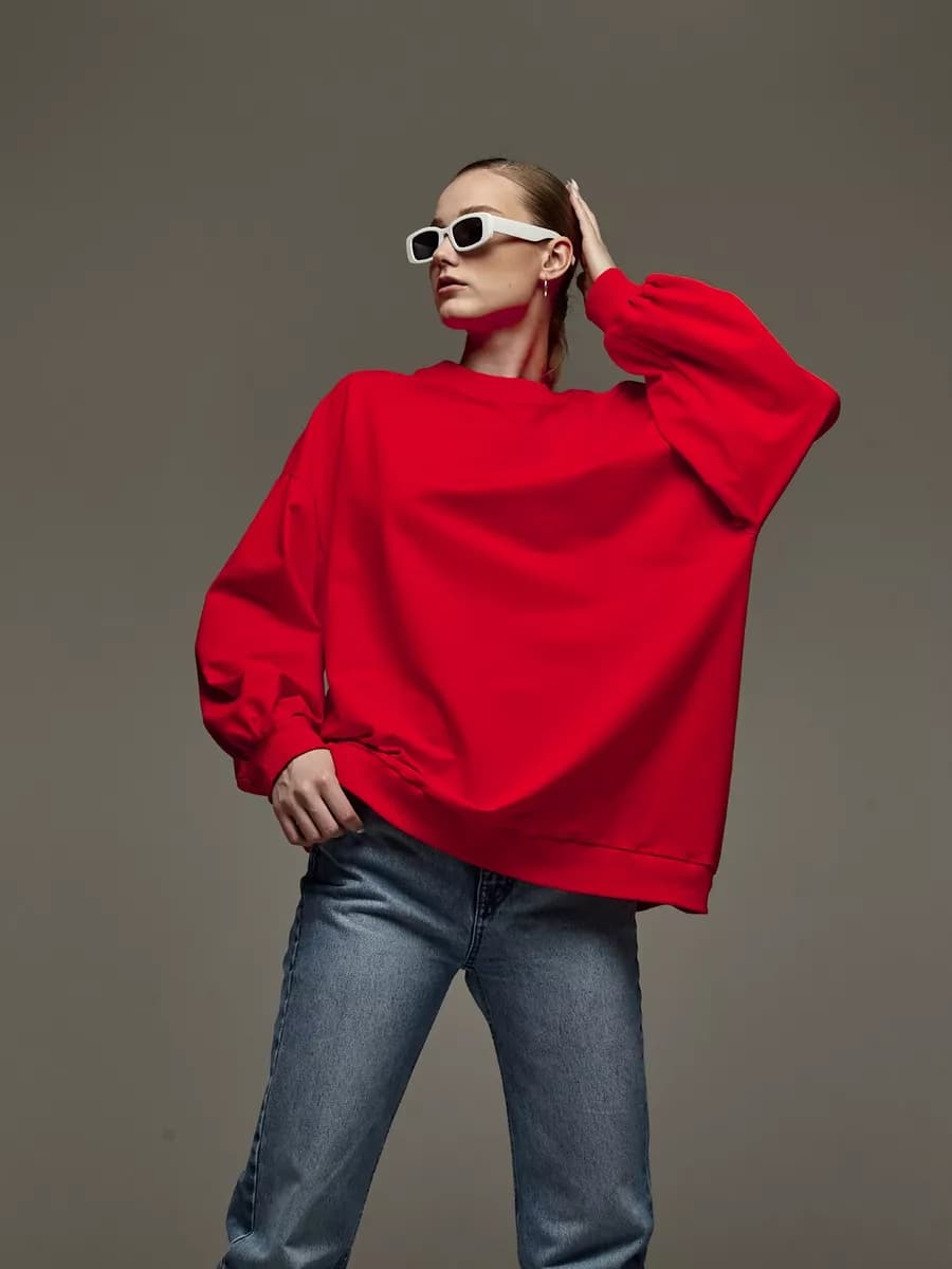 Свитшот оверсайз без начеса