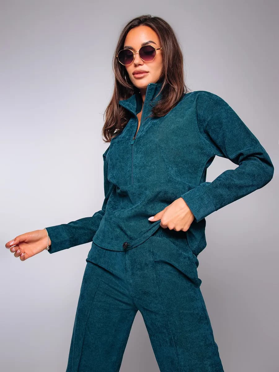 Костюм 2 в 1 вельветовый оверсайз на молнии - фото 1