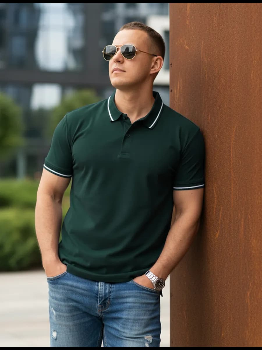Футболка поло мужское с коротким рукавом хлопок, батник