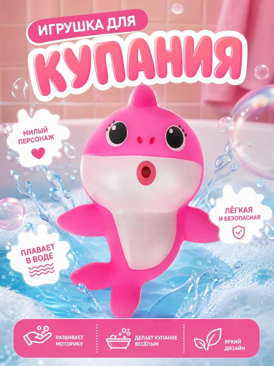 Игрушка для купания в ванной детская резиновая для малышей