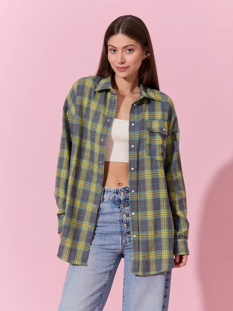 Рубашка в клетку оверсайз