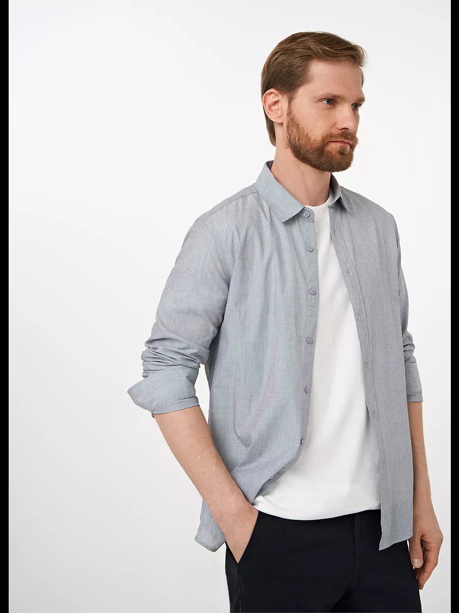 Классическая рубашка с длинным рукавом
