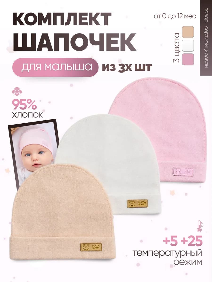 Шапки для новорожденного малыша