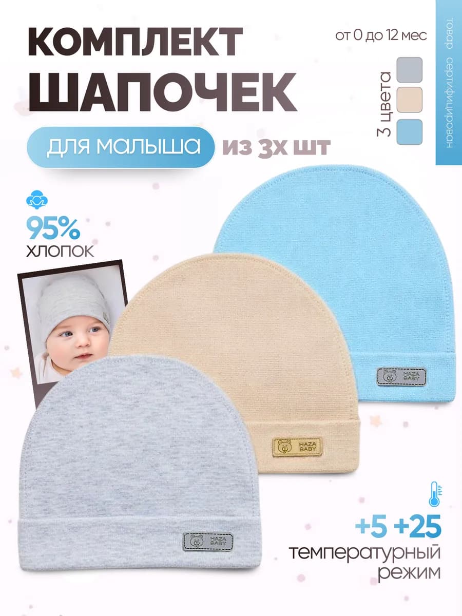 Шапки для новорожденного малыша
