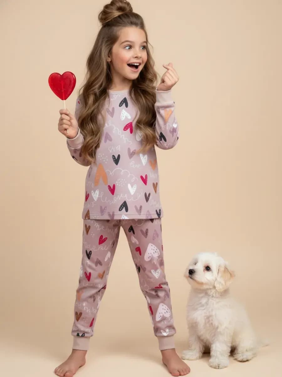 Пижама для девочки с сердечками