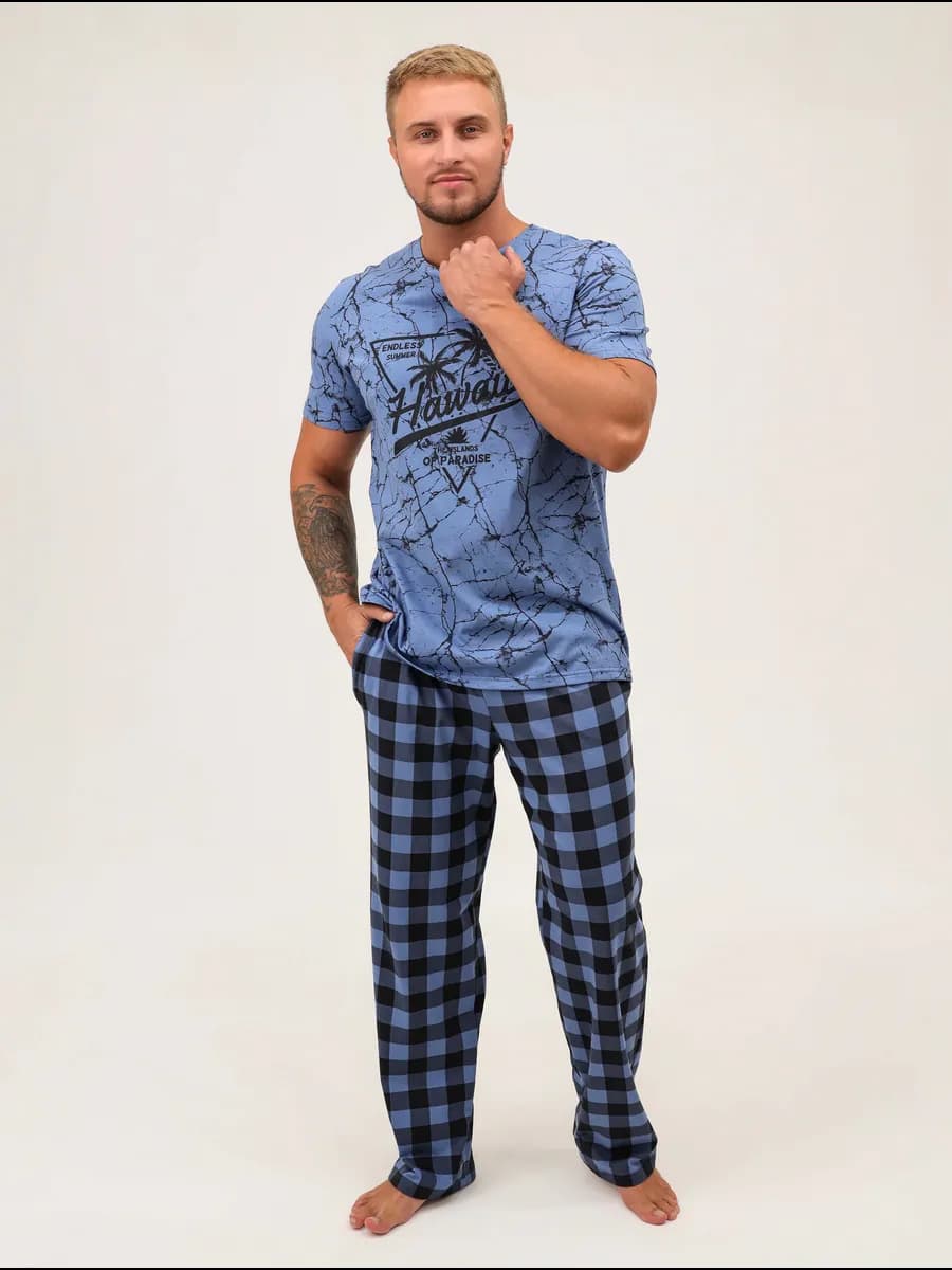 Домашний костюм с брюками трикотажный