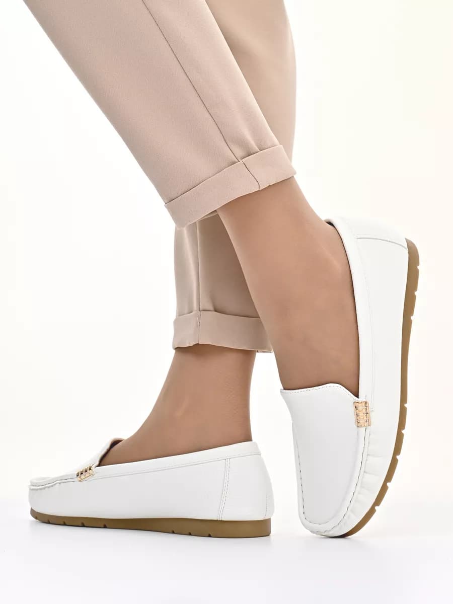 Мокасины белые топсайдеры легкие мягкие