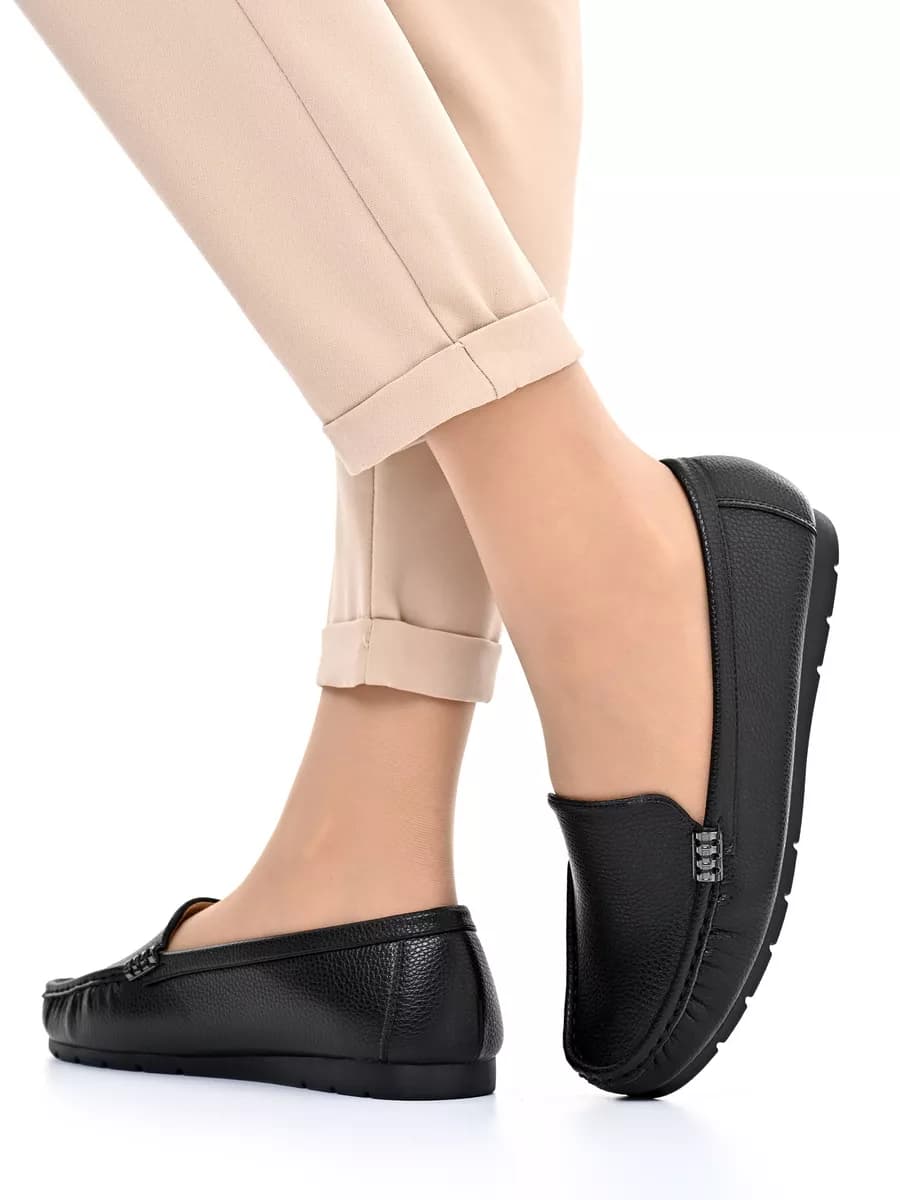 Мокасины черные топсайдеры кожаные