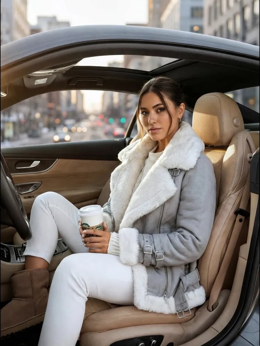 Куртка дубленка авиатор короткая