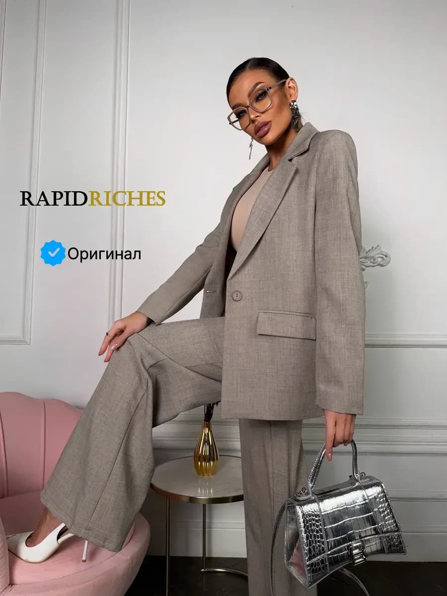 Костюм брючный деловой вечерний двойка