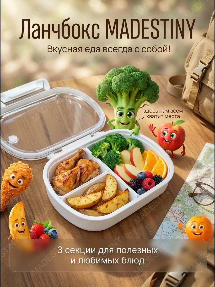 Ланч-бокс с отделениями для еды