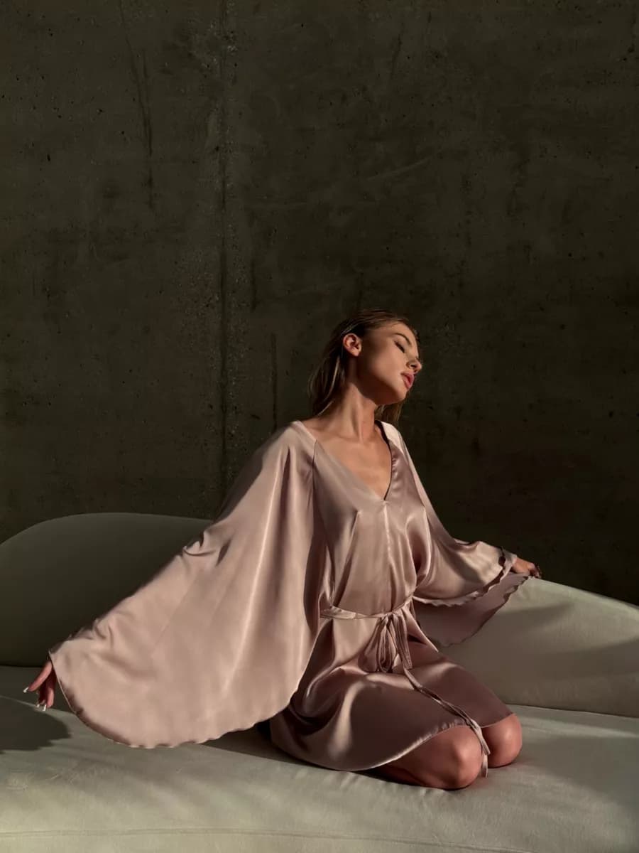 Пижама ночнушка сорочка атласная