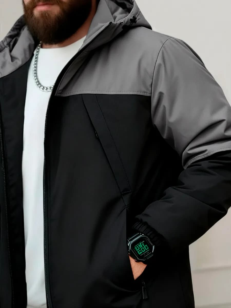 Куртка демисезонная осенняя с капюшоном теплая ветровка