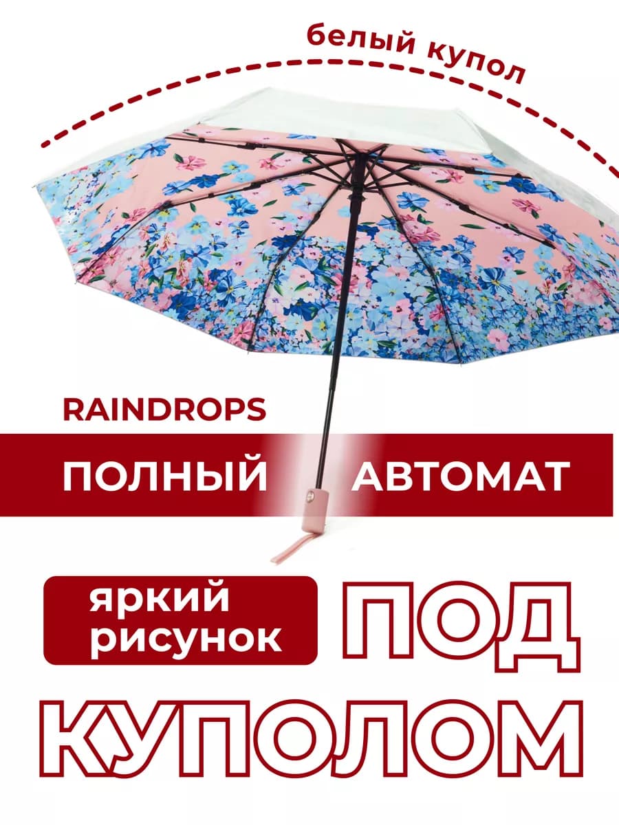 Зонт женский автомат антиветер складной