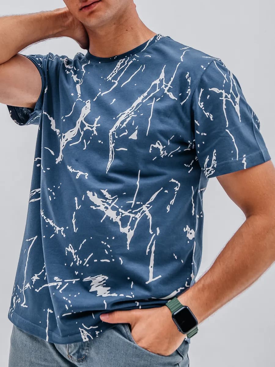 Футболка базовая хлопок с принтом - фото 1