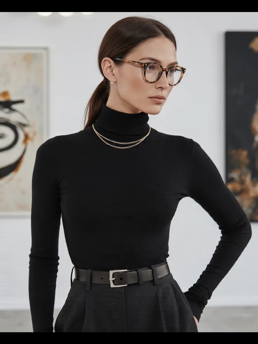 водолазка в рубчик