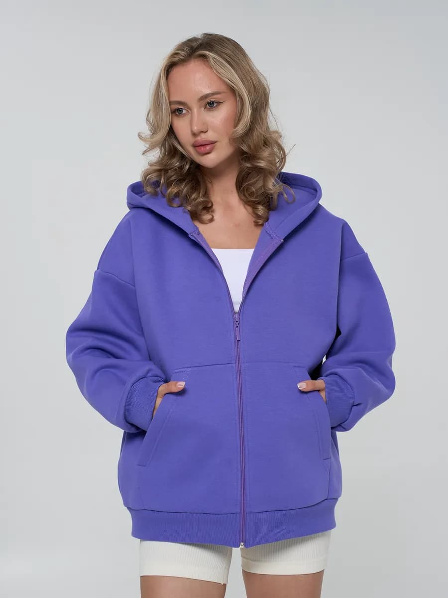 Зип худи оверсайз с начесом на молнии
