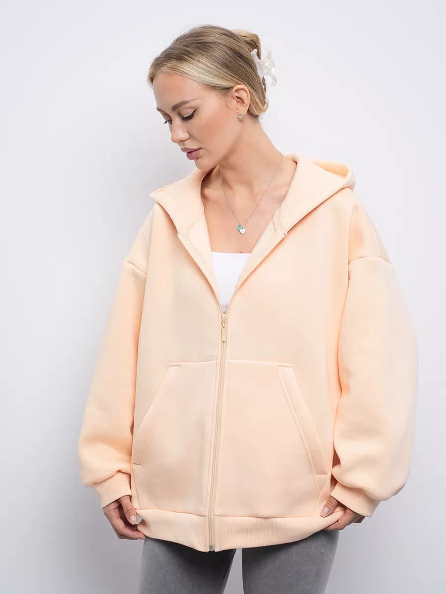 Зип худи оверсайз с начесом на молнии