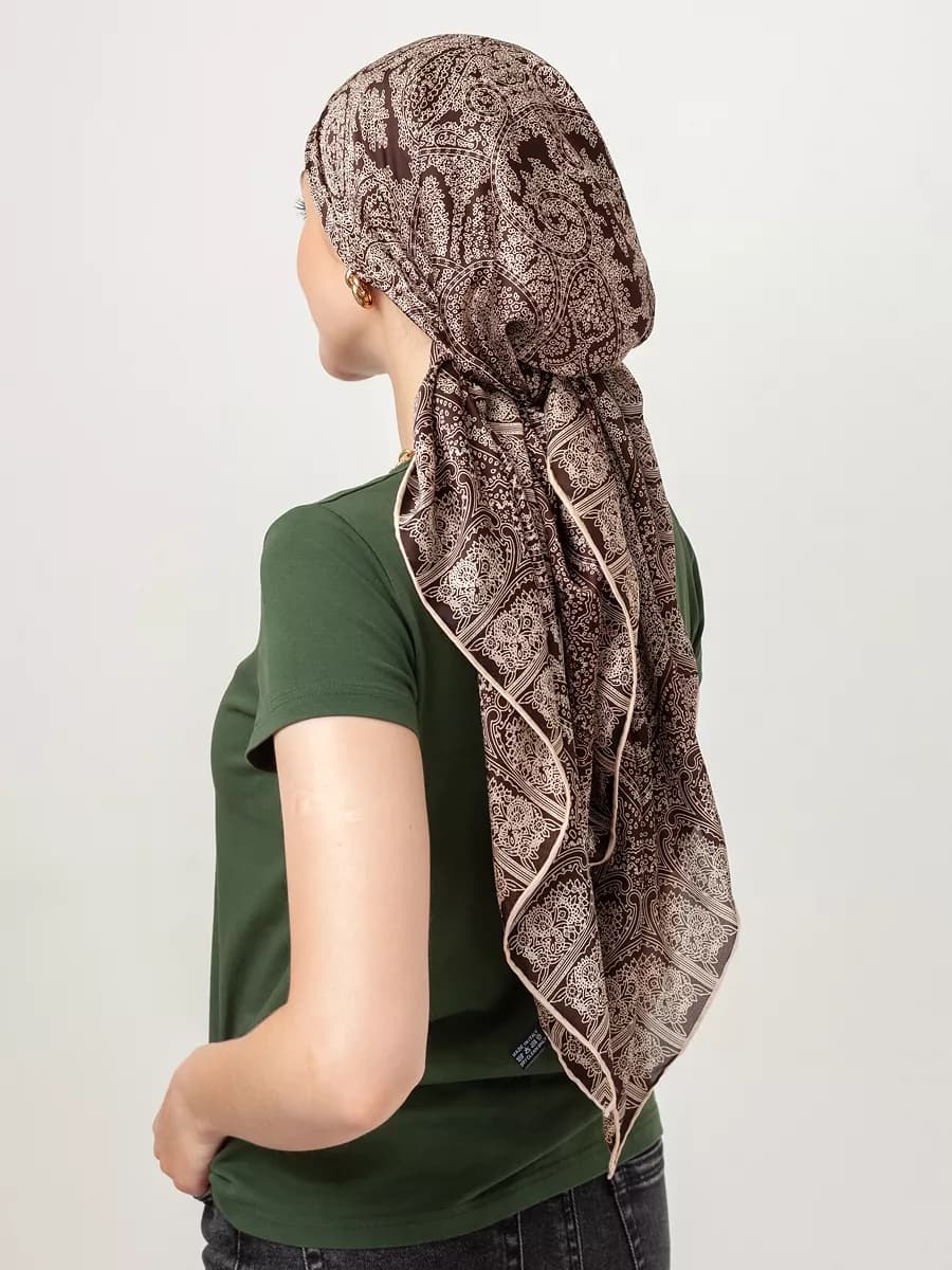 Платок шелковый на голову, в храм, пляжный