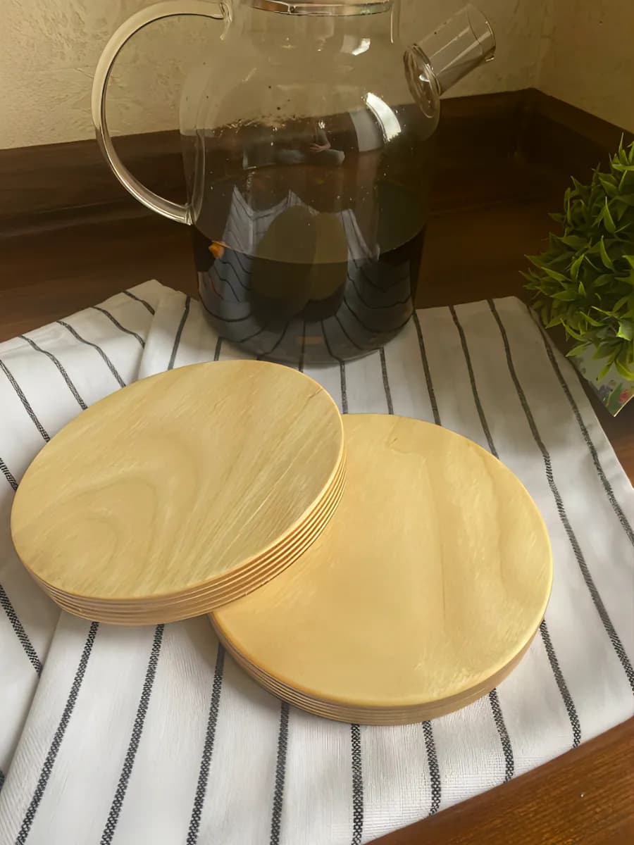 Подставка под горячее 2 шт из дерева - фото 1