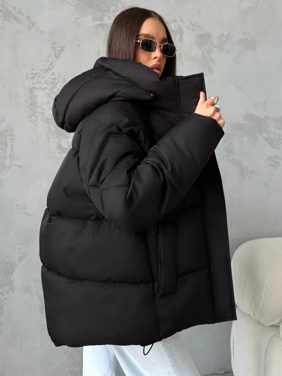 Куртка зимняя короткая с капюшоном