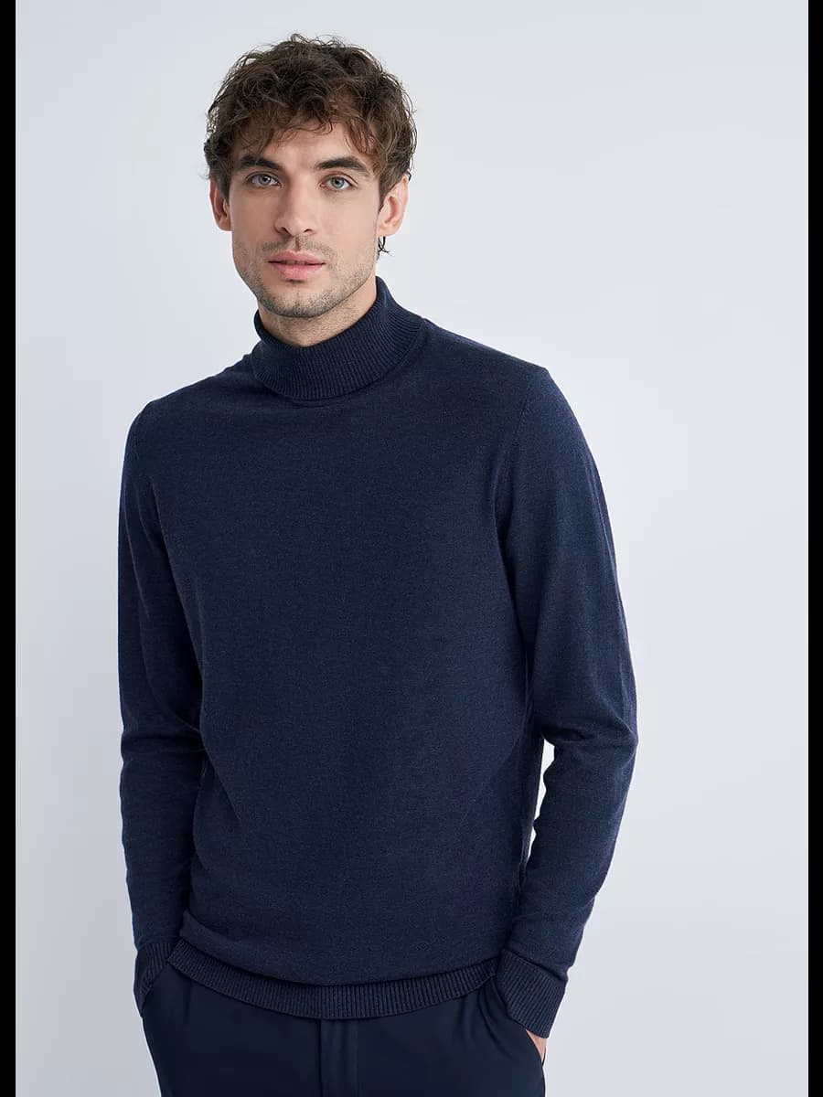 Джемпер водолазка вязаный базовый с горлом