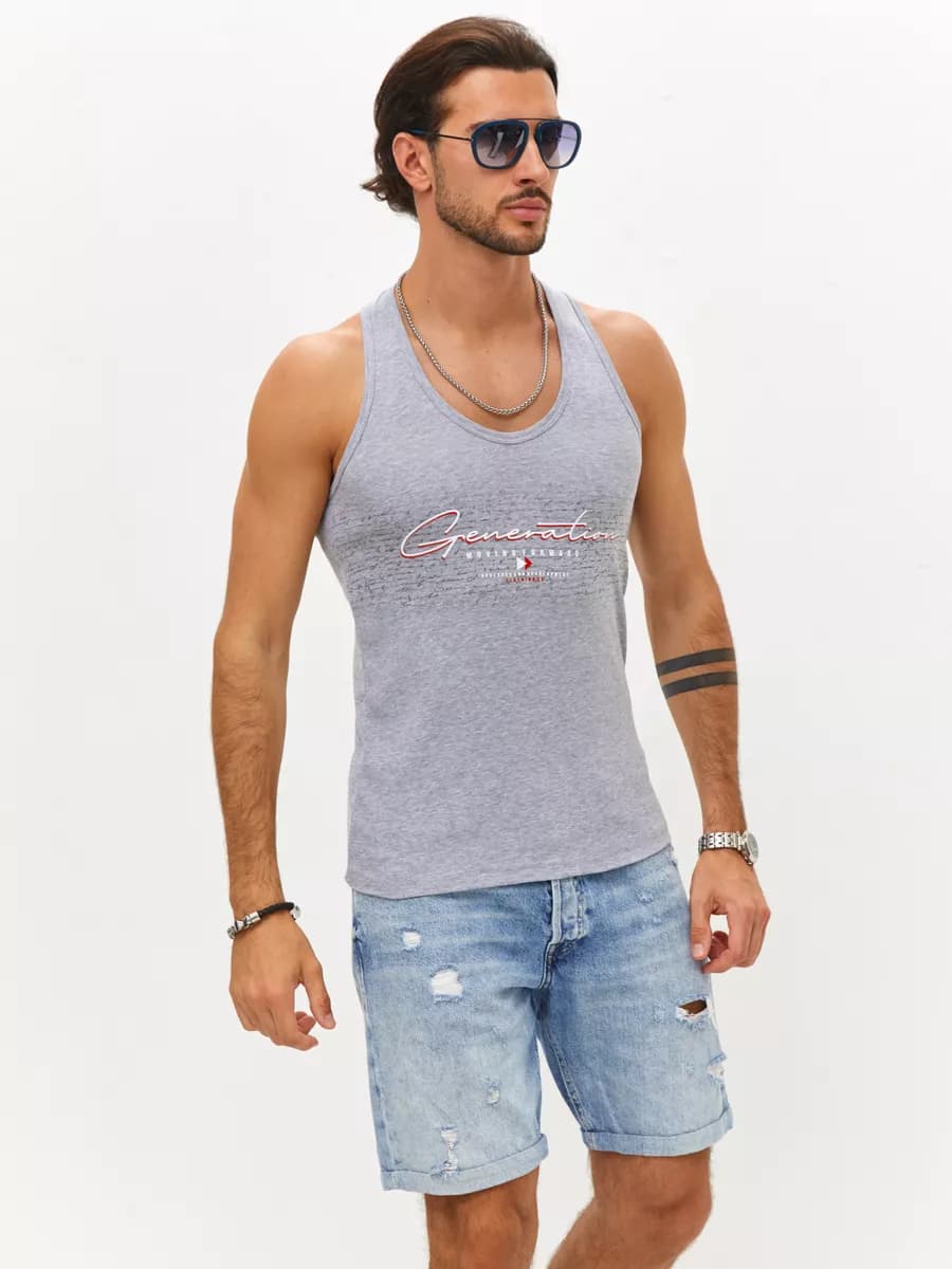 Майка спортивная для фитнеса борцовка - фото 1