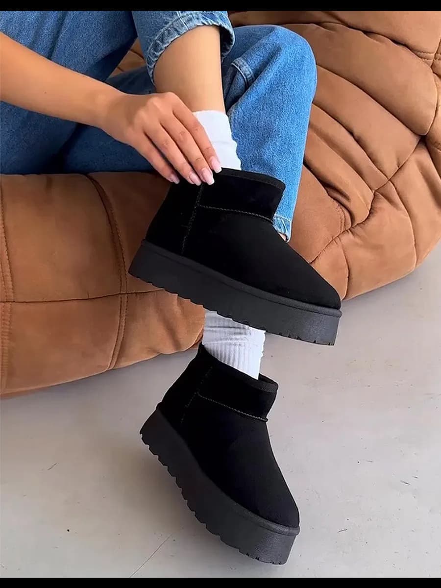 Угги низкие на высокой подошве