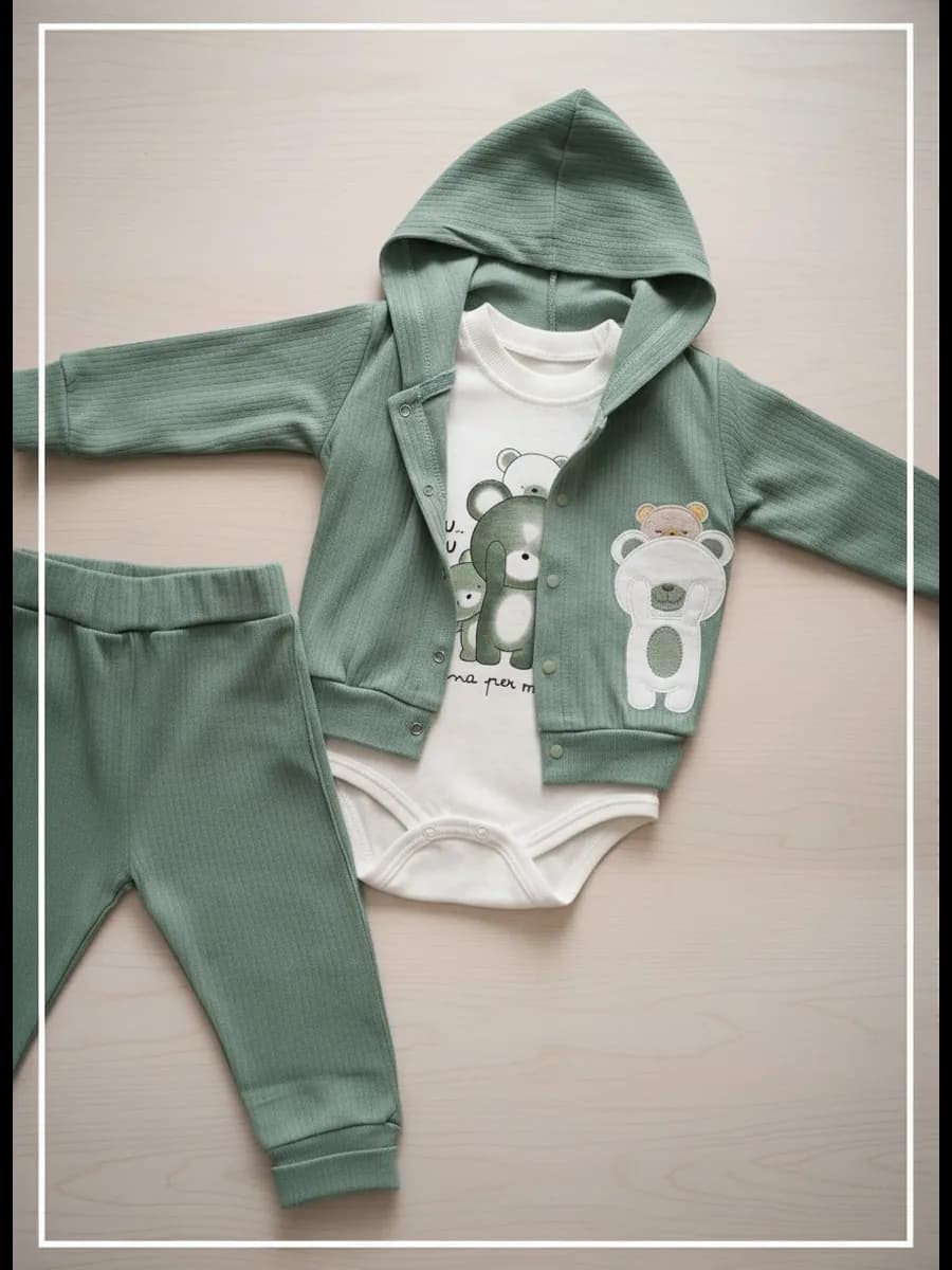 Костюм для новорожденных кофта боди штаны