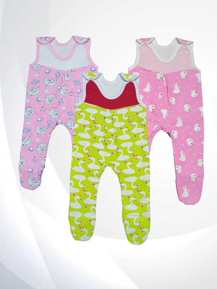 Ползунки высокие теплые на кокетке для девочки