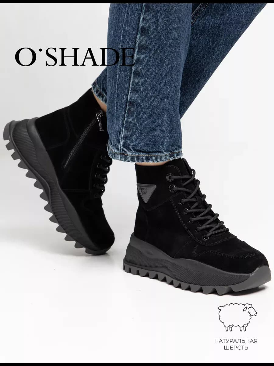 Ботинки женские зимние черные